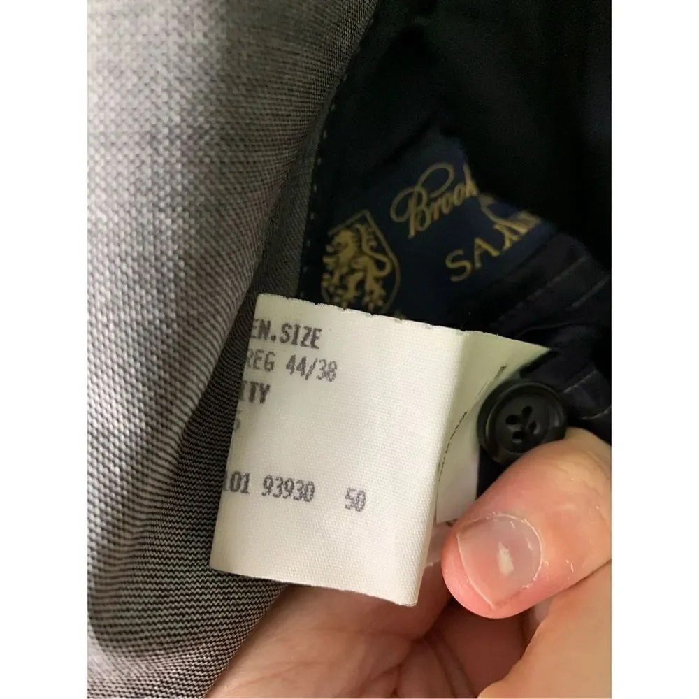 Brooks Brothers Saxxon blazer gray men's size regular 44R/W38